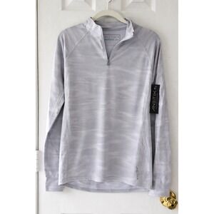 Anetik Women's Quarter Zip Performance Pullover UPF 30+ Gray Size L NWT
